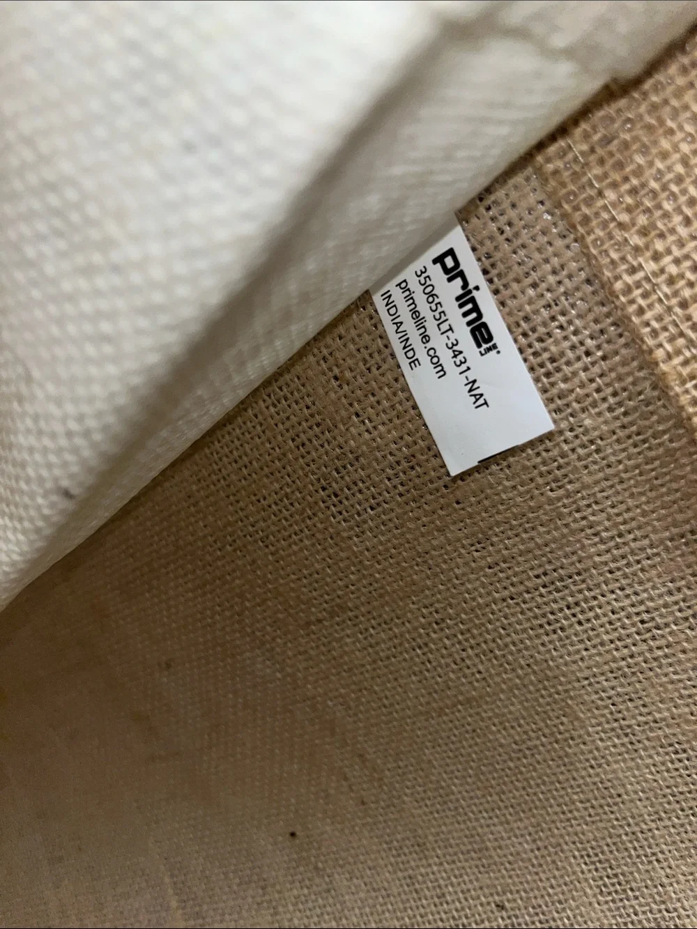 Source Unknown Natural Jute Tote with White Trim and 'Courageous' Script